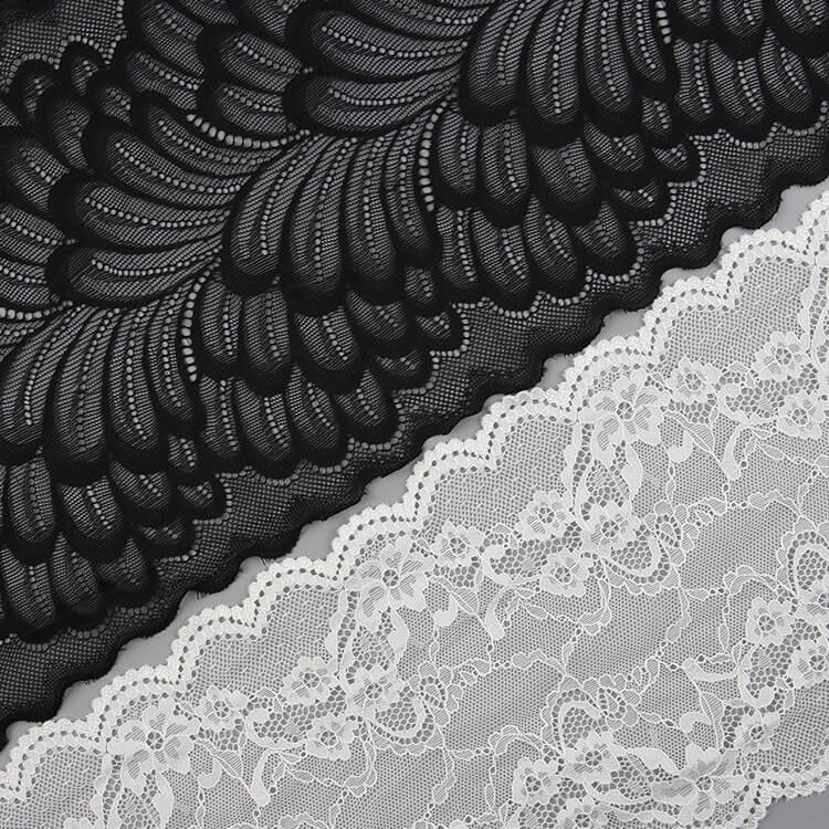 Lace Fabric Large Floral Scallop Edge for Women's Wear Wholesale Suppl 2